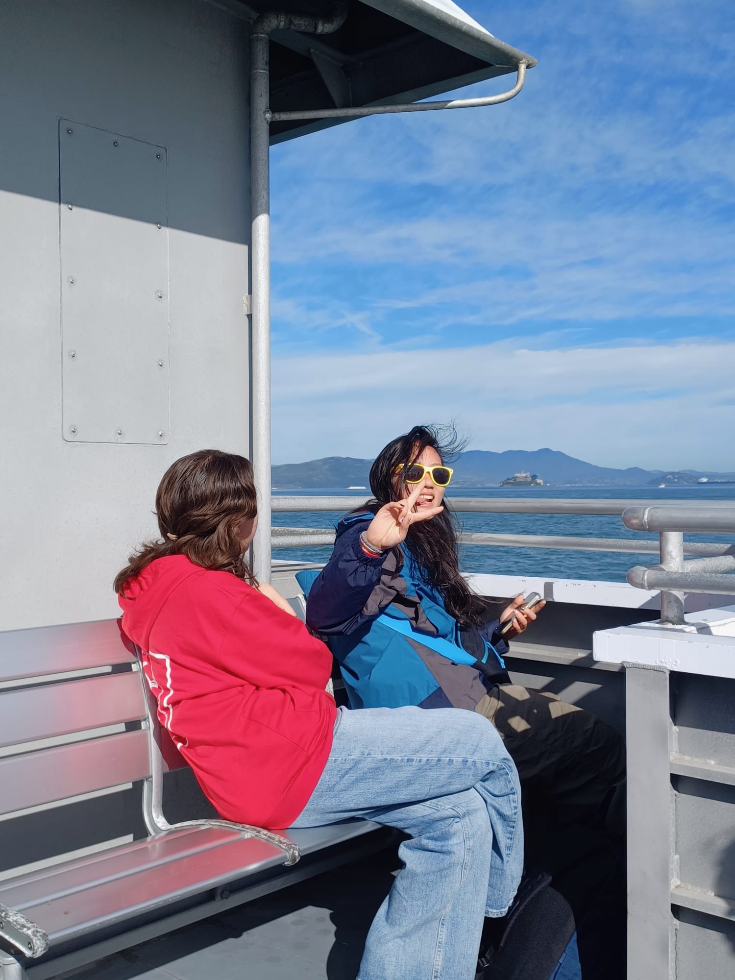 me and my friend on the ferry to san fran